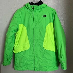The North Face Boys 18/20 HyVENT 3 in 1 Green/Black Jacket Coat Winter Ski Snow